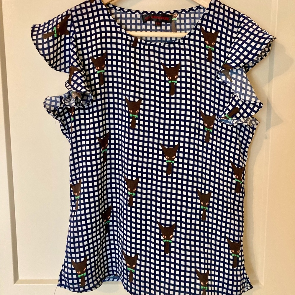 SM Wardrobe Cat Print Top